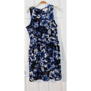 ISANI for Target Floral Print‎ Midi Dress Sleeveless Blue Black Large